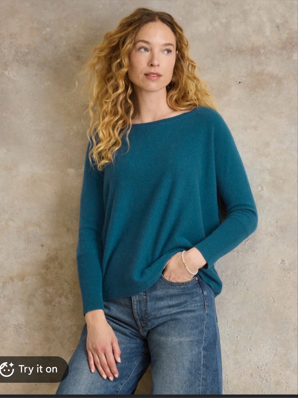 Garnet Hill 100% Cashmere Sweater in Classic Navy , size XL
